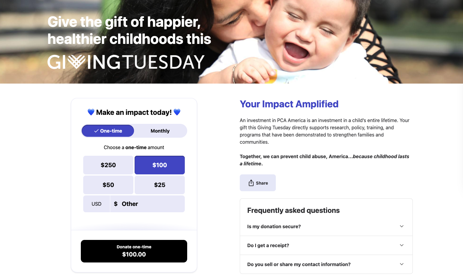 Prevent Child Abuse America Giving Tuesday Campaign